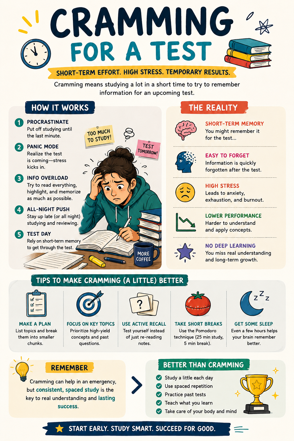 Cramming for a Test infographic